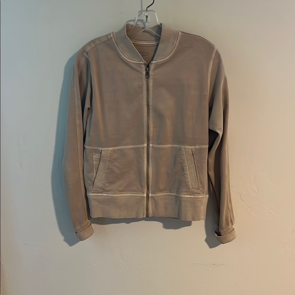 Athleta Light Tan Bomber Jacket